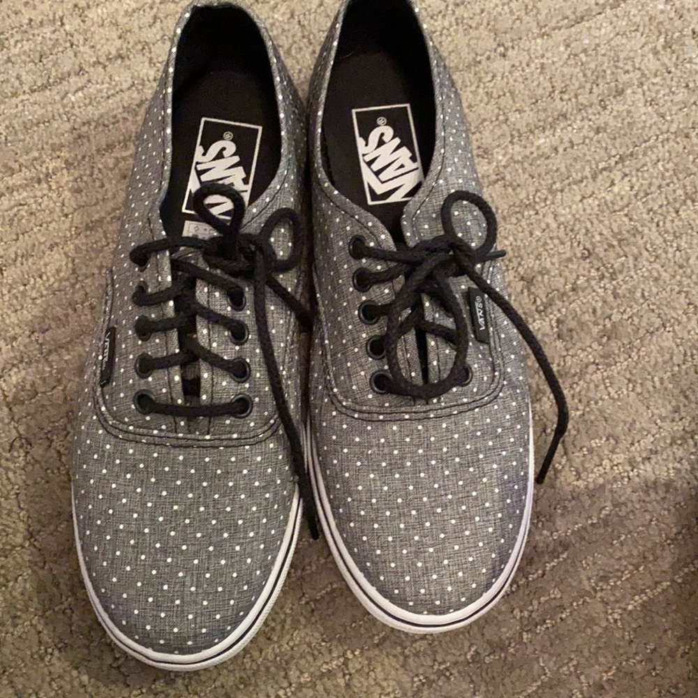 Vans gray polka dot vans. Size 7